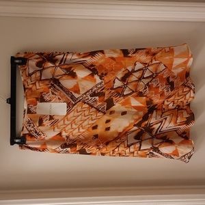 NWT, Escada Vintage Abstract Print 100% Silk Georgette Skirt